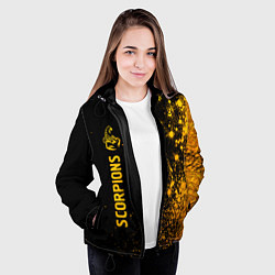 Куртка с капюшоном женская Scorpions - gold gradient: по-вертикали, цвет: 3D-черный — фото 2