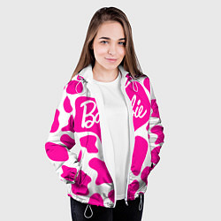 Куртка с капюшоном женская Животный паттерн - Барби, цвет: 3D-белый — фото 2