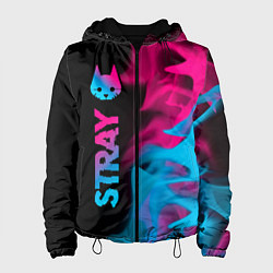 Куртка с капюшоном женская Stray - neon gradient: по-вертикали, цвет: 3D-черный