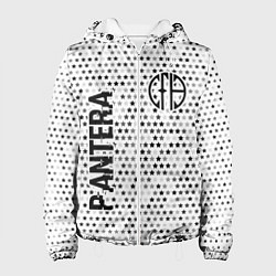 Куртка с капюшоном женская Pantera glitch на светлом фоне: надпись, символ, цвет: 3D-белый