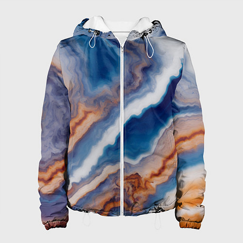 Женская куртка Волнистая разноцветная яшма / 3D-Белый – фото 1