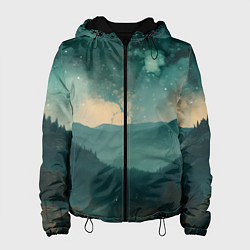 Женская куртка Космическая ночь в горах