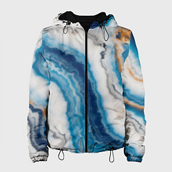 Женская куртка Узор волна голубой океанический агат