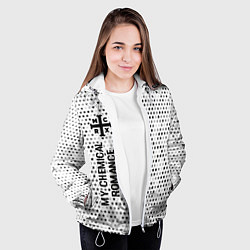 Куртка с капюшоном женская My Chemical Romance glitch на светлом фоне: по-вер, цвет: 3D-белый — фото 2