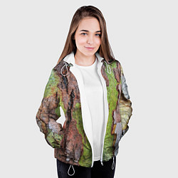 Куртка с капюшоном женская Кора дерева, цвет: 3D-белый — фото 2