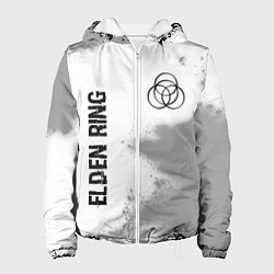 Куртка с капюшоном женская Elden Ring glitch на светлом фоне: надпись, символ, цвет: 3D-белый