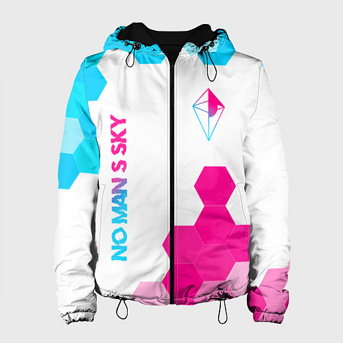Женская куртка No Mans Sky neon gradient style: надпись, символ / 3D-Черный – фото 1