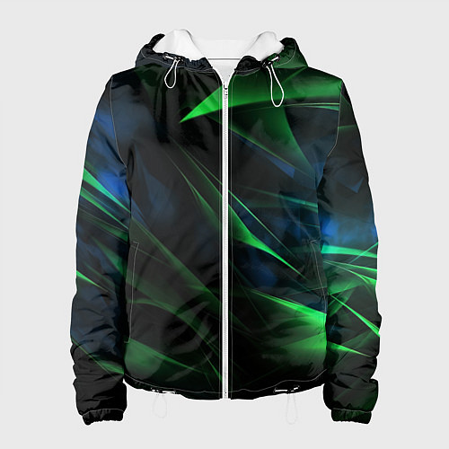 Женская куртка Dark green background / 3D-Белый – фото 1