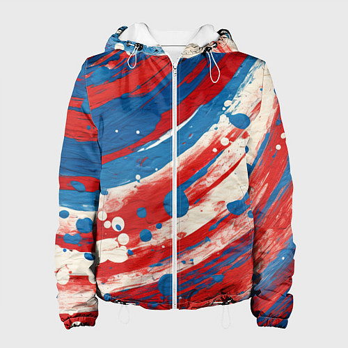Женская куртка Краски в цветах флага РФ / 3D-Белый – фото 1
