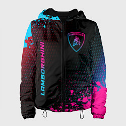 Женская куртка Lamborghini - neon gradient: надпись, символ