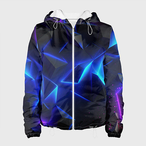Женская куртка Blue dark neon / 3D-Белый – фото 1