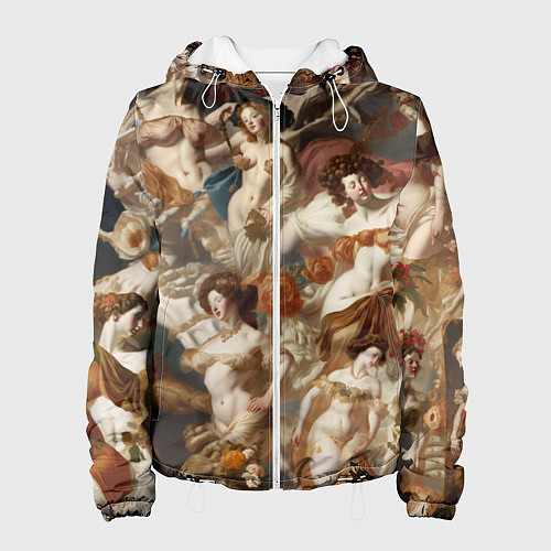Женская куртка Дамы и цветы классицизм / 3D-Белый – фото 1