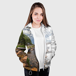 Куртка с капюшоном женская Название озер России, цвет: 3D-белый — фото 2