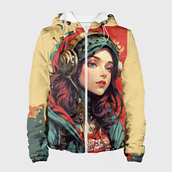 Куртка с капюшоном женская Городской тинейджер, цвет: 3D-белый