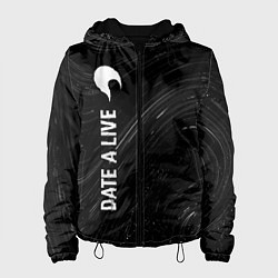 Куртка с капюшоном женская Date A Live glitch на темном фоне: по-вертикали, цвет: 3D-черный