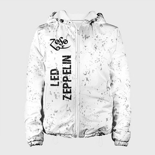 Женская куртка Led Zeppelin glitch на светлом фоне: по-вертикали / 3D-Белый – фото 1
