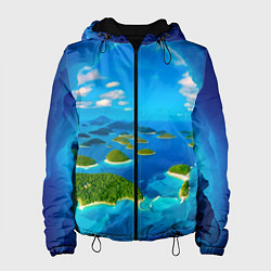 Куртка с капюшоном женская Другой волшебный мир за ледяной стеной, цвет: 3D-черный