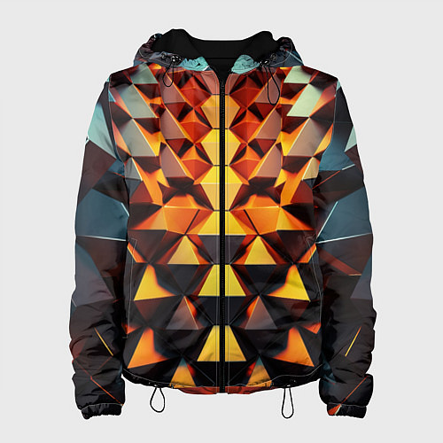 Женская куртка Объемные кубы полигон / 3D-Черный – фото 1