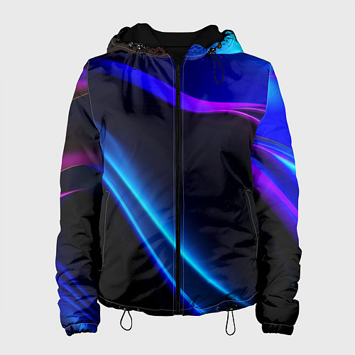 Женская куртка Синий градиент - нейросеть / 3D-Черный – фото 1