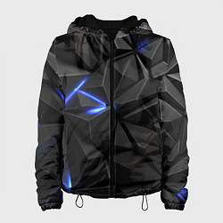 Женская куртка Неоновое синее свечение на черном