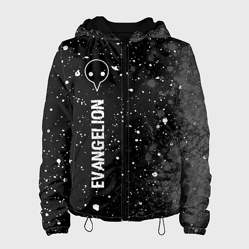 Женская куртка Evangelion glitch на темном фоне: по-вертикали / 3D-Черный – фото 1