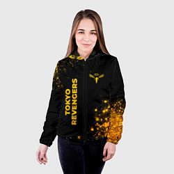 Куртка с капюшоном женская Tokyo Revengers - gold gradient: надпись, символ, цвет: 3D-черный — фото 2