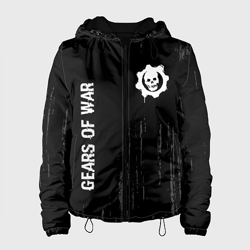Женская куртка Gears of War glitch на темном фоне: надпись, симво / 3D-Черный – фото 1