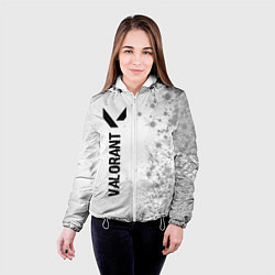 Куртка с капюшоном женская Valorant glitch на светлом фоне: по-вертикали, цвет: 3D-белый — фото 2