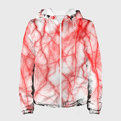 Женская куртка Белый фон и красные молнии