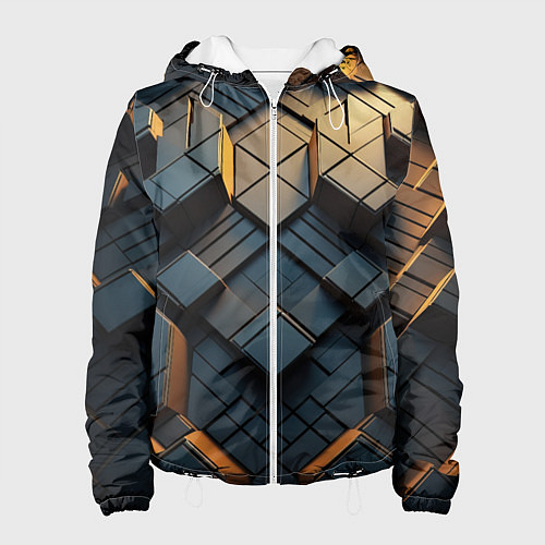 Женская куртка Объемные кубы / 3D-Белый – фото 1