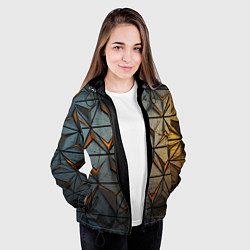 Куртка с капюшоном женская Объемная броня из плит, цвет: 3D-черный — фото 2