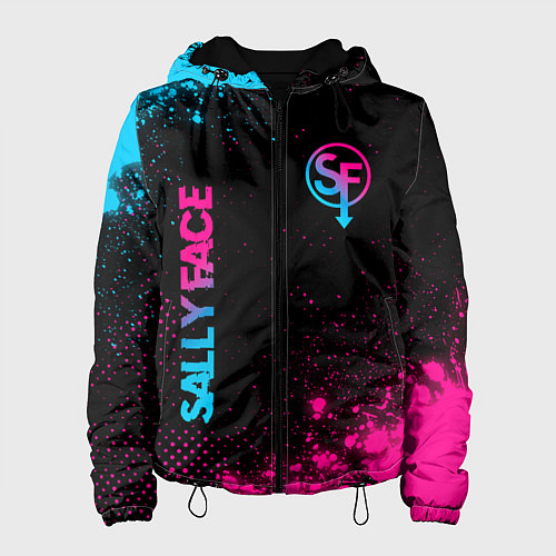 Женская куртка Sally Face - neon gradient: надпись, символ / 3D-Черный – фото 1
