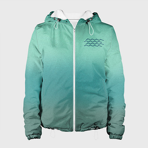 Женская куртка Бирюзовый цвет морской волны / 3D-Белый – фото 1