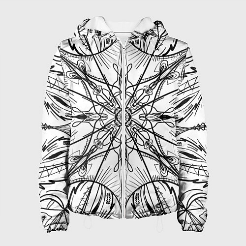 Женская куртка Абстрактный контрастный паттерн / 3D-Белый – фото 1