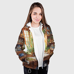 Куртка с капюшоном женская Фантастическая кухня ведьмы, цвет: 3D-белый — фото 2