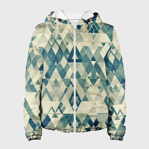 Женская куртка Абстракция светло-зеленый / 3D-Белый – фото 1