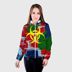 Куртка с капюшоном женская Стена, цвет: 3D-белый — фото 2