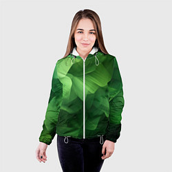 Куртка с капюшоном женская Green lighting background, цвет: 3D-белый — фото 2
