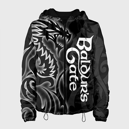 Женская куртка Балдурс гейт 3 - черный дракон / 3D-Черный – фото 1