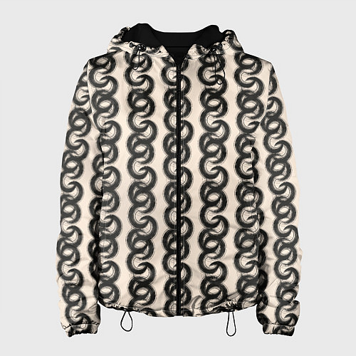 Женская куртка Абтракция Геометрический узор в этническом стиле / 3D-Черный – фото 1