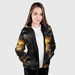 Куртка с капюшоном женская Ночная мышь, цвет: 3D-черный — фото 2