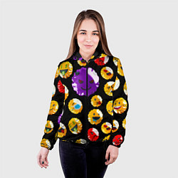 Куртка с капюшоном женская Хитрый эмоджи, цвет: 3D-черный — фото 2
