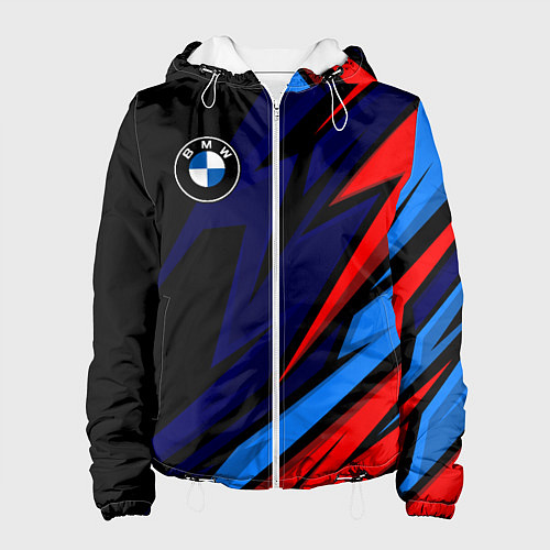 Женская куртка BMW - m colors and black / 3D-Белый – фото 1