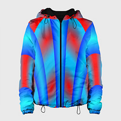Куртка с капюшоном женская Сине-красные, цвет: 3D-черный