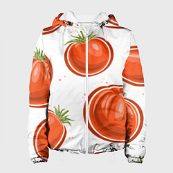 Куртка с капюшоном женская Помидорчики, цвет: 3D-белый