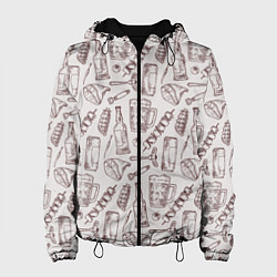 Женская куртка Паттерн с стеклянной кружкой и шашлыком в стиле кр