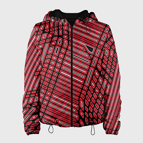 Женская куртка Красная кибер паутина / 3D-Черный – фото 1