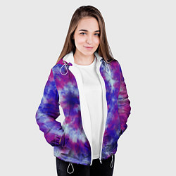 Куртка с капюшоном женская Tie-Dye дизайн, цвет: 3D-белый — фото 2