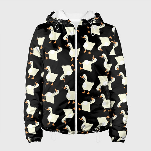 Женская куртка Паттерн с гусями / 3D-Белый – фото 1