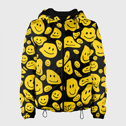 Женская куртка Расплывающиеся смайлы на черном